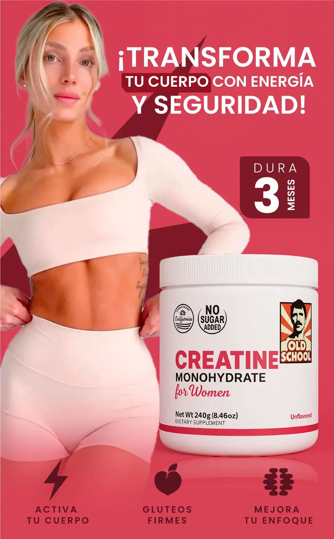 Creatina Monohidratada Pro old school (IMPORTADA)